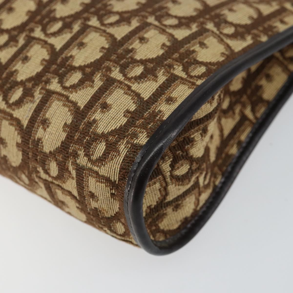 Christian Dior Vintage Trotter Shoulder Bag Canvas Brown Canvas Bag (Pre-Owned)