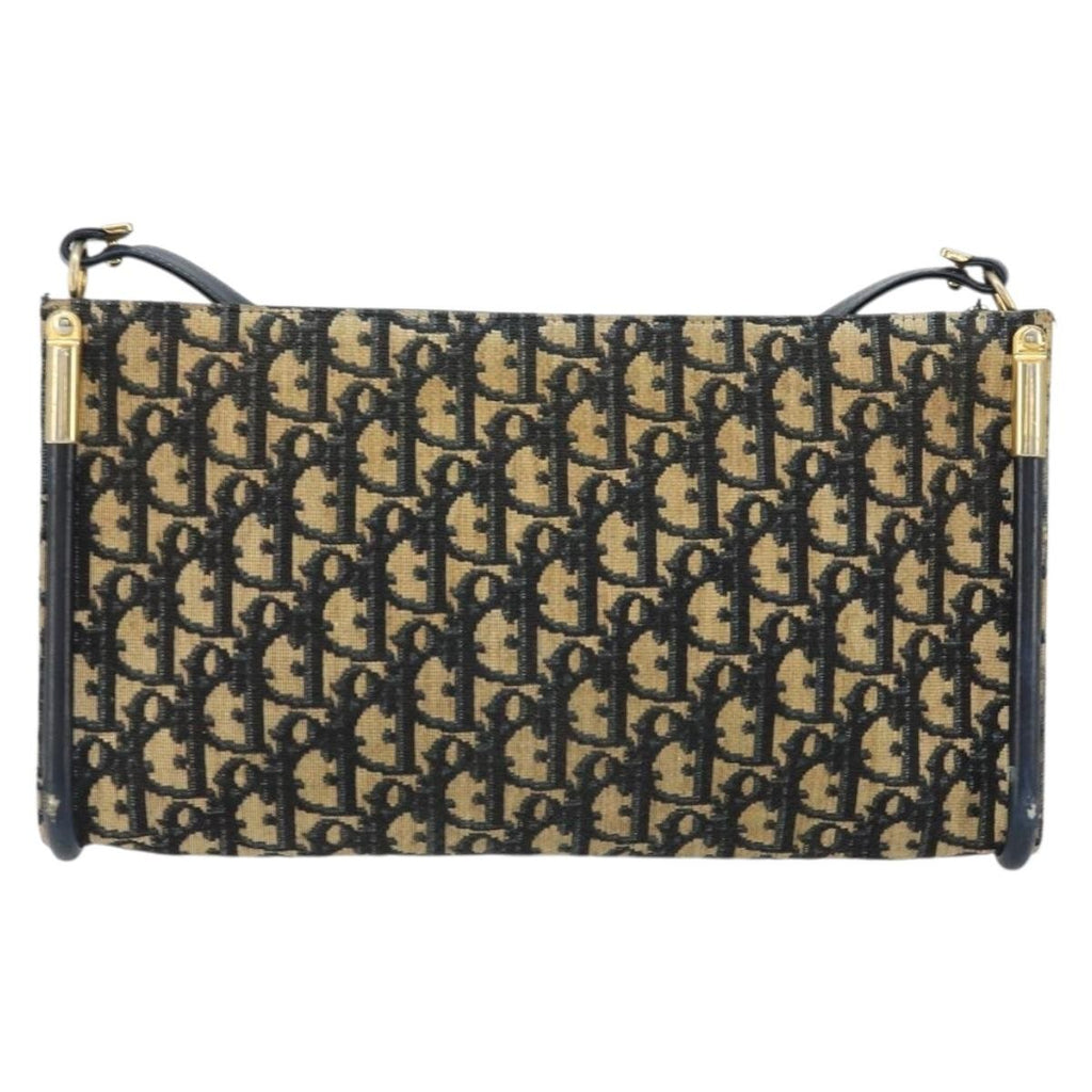 Christian Dior Vintage Trotter Shoulder Bag Canvas Navy Canvas Shoulder Bag Bag (Pre-Owned)