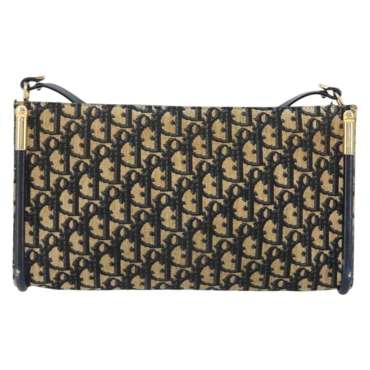 Christian Dior Vintage Trotter Shoulder Bag Canvas Navy Canvas Shoulder Bag Bag (Pre-Owned)