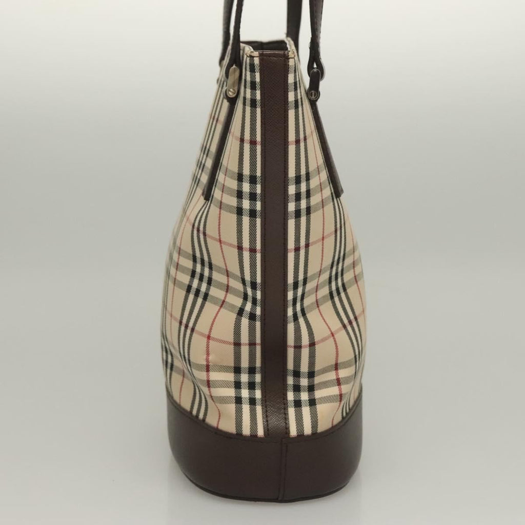 Burberry Nova Check Tote Canvas Check Pattern Beige Canvas Tote Bag