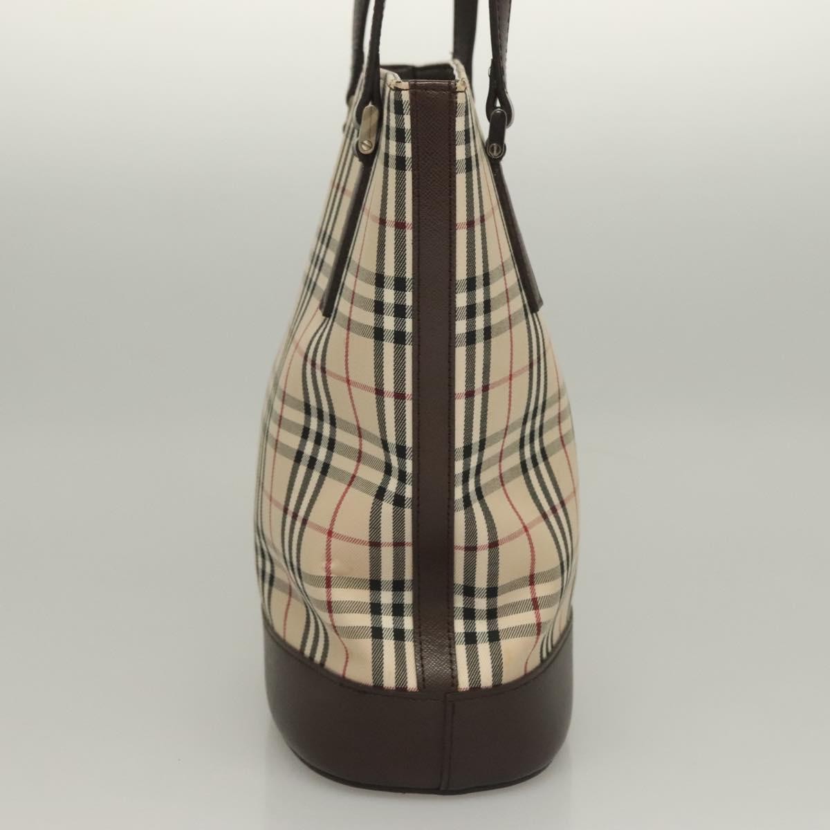 Burberry Nova Check Tote Canvas Check Pattern Beige Canvas Tote Bag