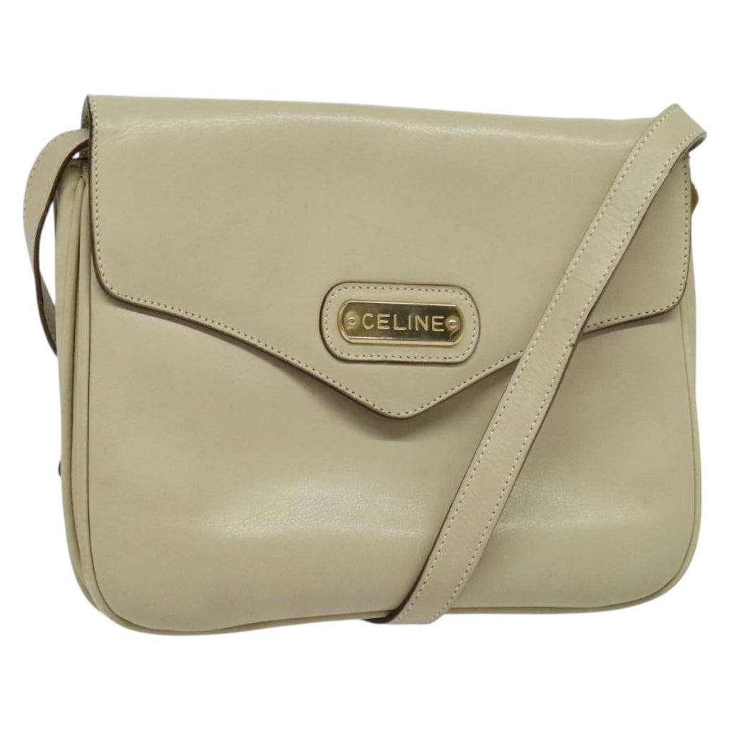 Celine Shoulder Bag Leather Beige Leather Shoulder Bag Bag
