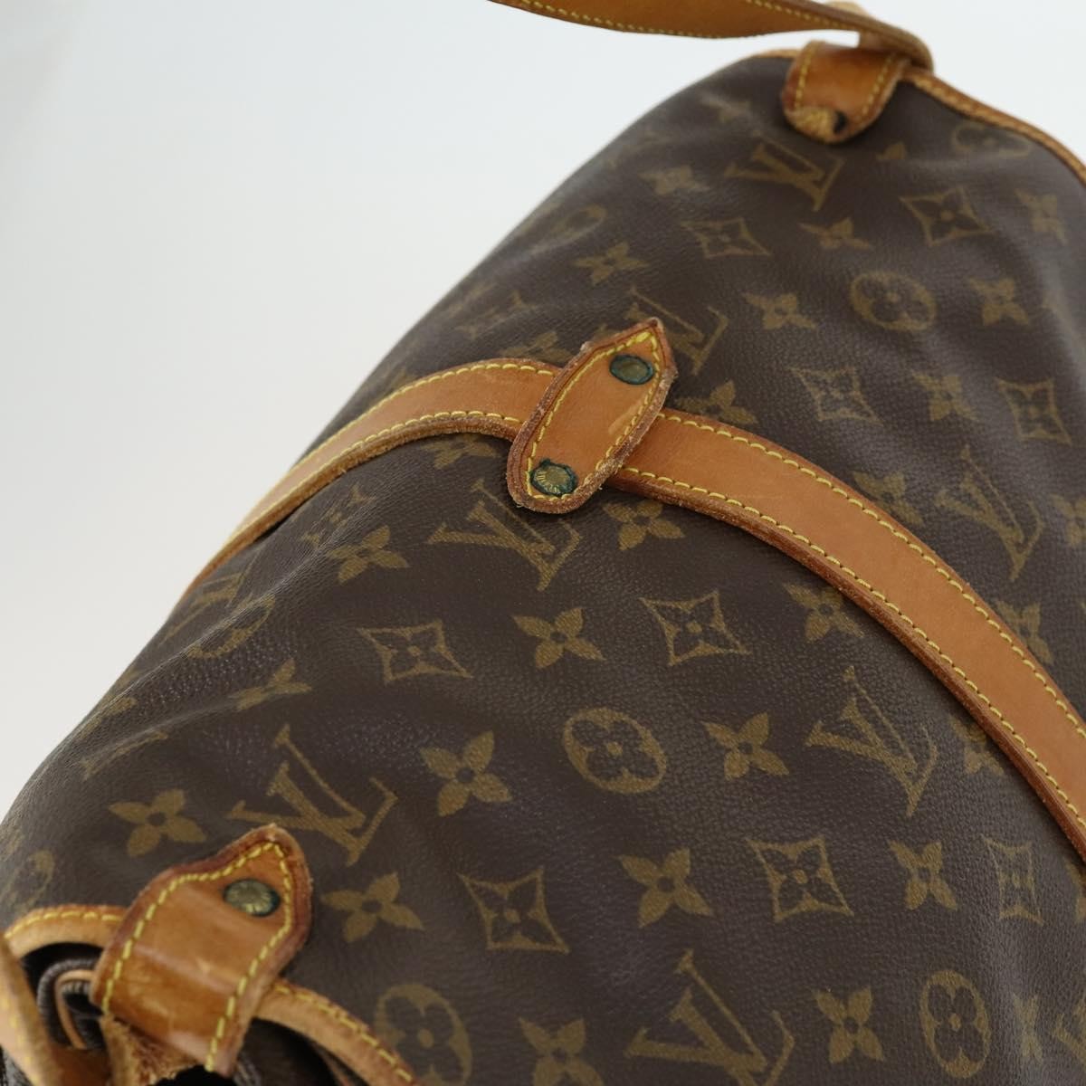 Louis Vuitton Saumur Handbag Monogram Canvas Brown Canvas Shoulder Bag