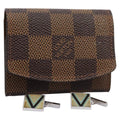 Louis Vuitton Cufflinks Case Damier Brown Canvas Cufflinks Jewelry