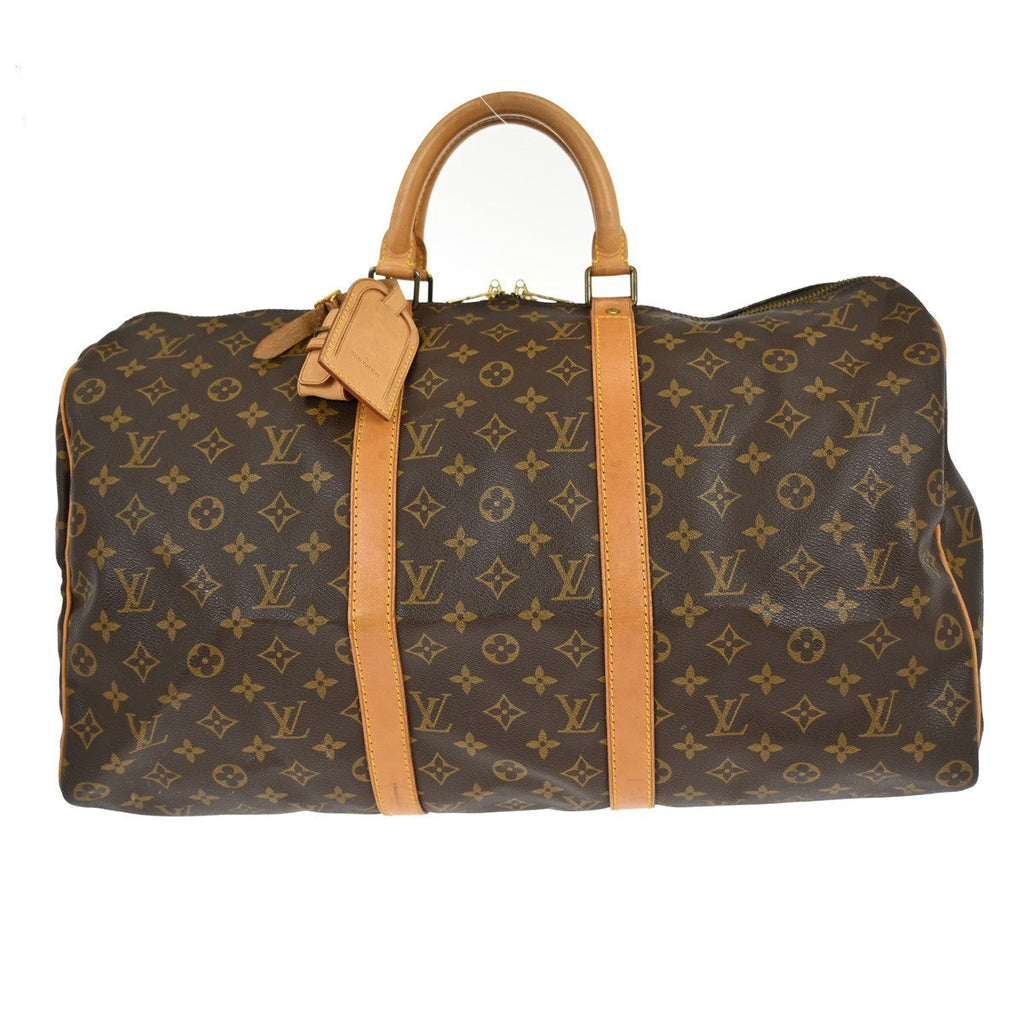 Louis Vuitton Keepall Bag Monogram Canvas Brown Canvas Travel Bag