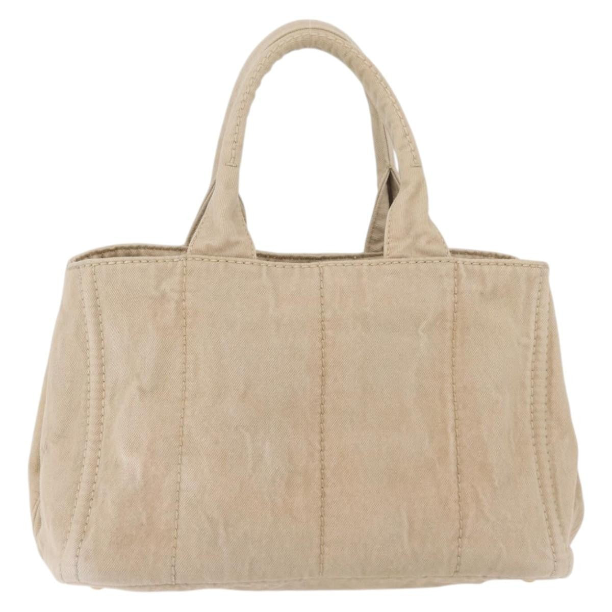 Prada Canapa Tote Canvas Beige Canvas Tote Bag Bag