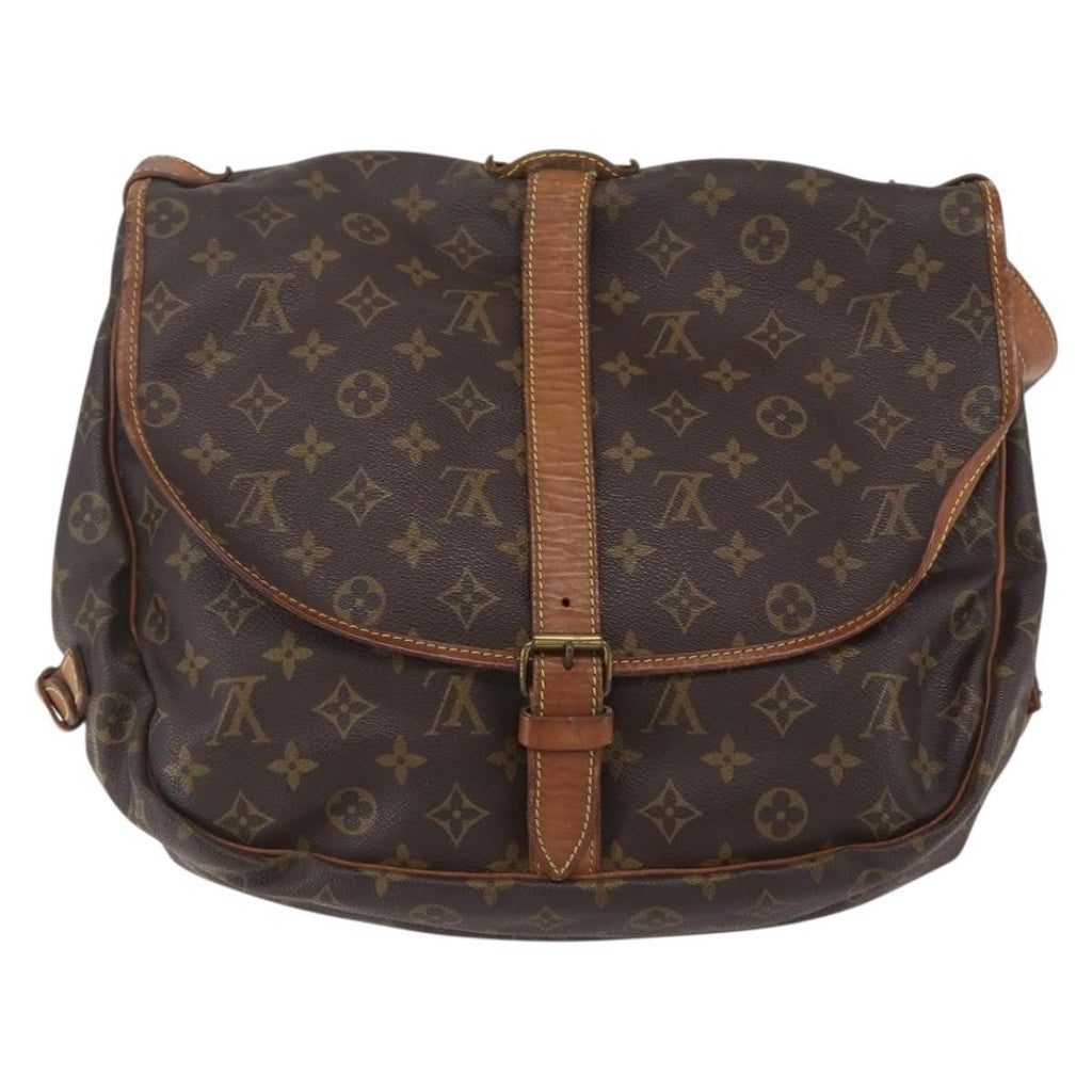 Louis Vuitton Saumur Handbag Monogram Canvas Brown Canvas Shoulder Bag