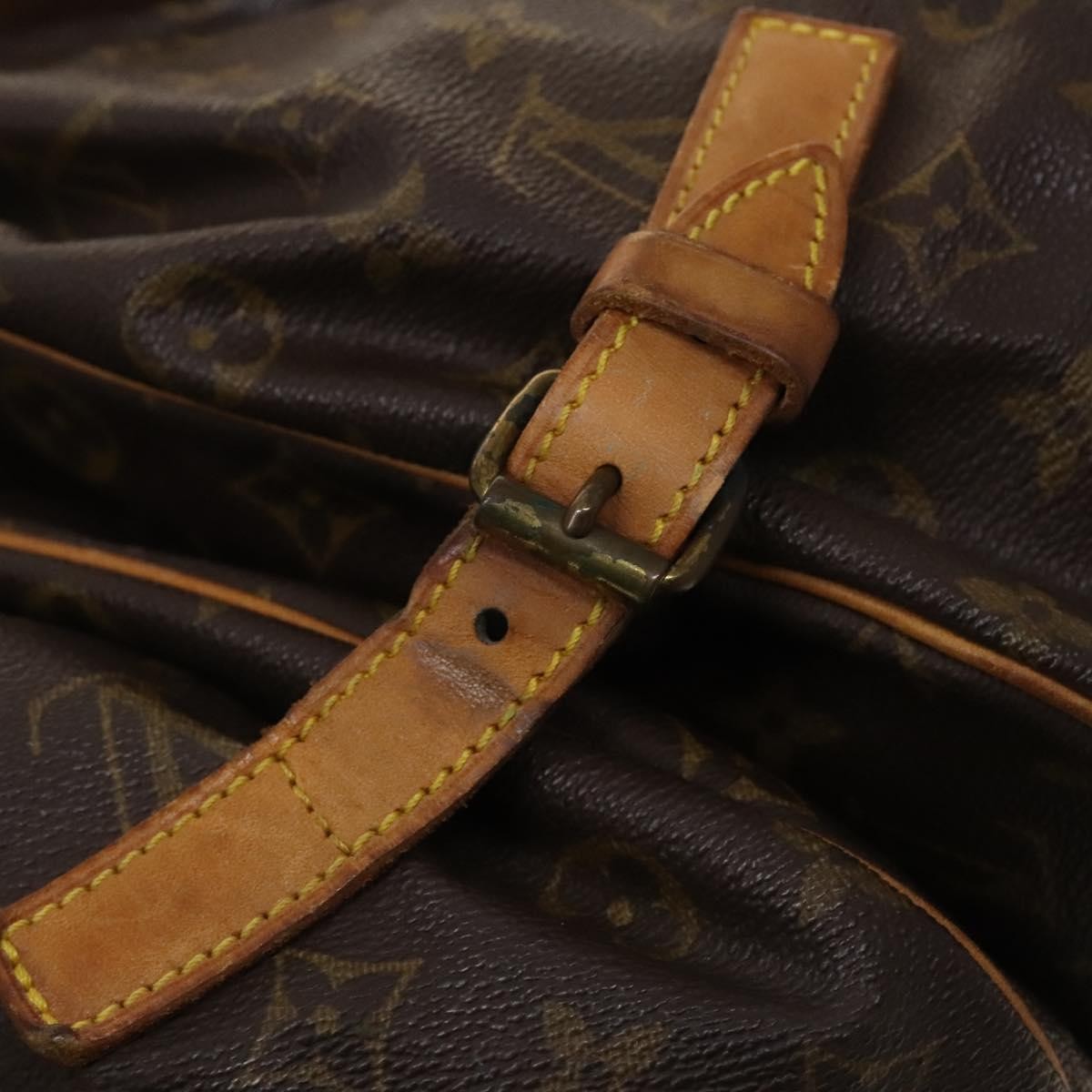 Louis Vuitton Saumur Handbag Monogram Canvas Brown Canvas Shoulder Bag