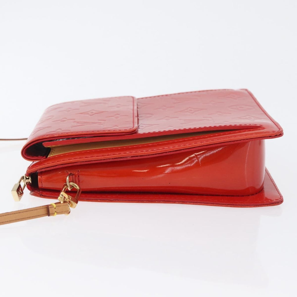 Louis Vuitton Mott Handbag Monogram Vernis Red Patent_Leather Clutche & Pouche Bag