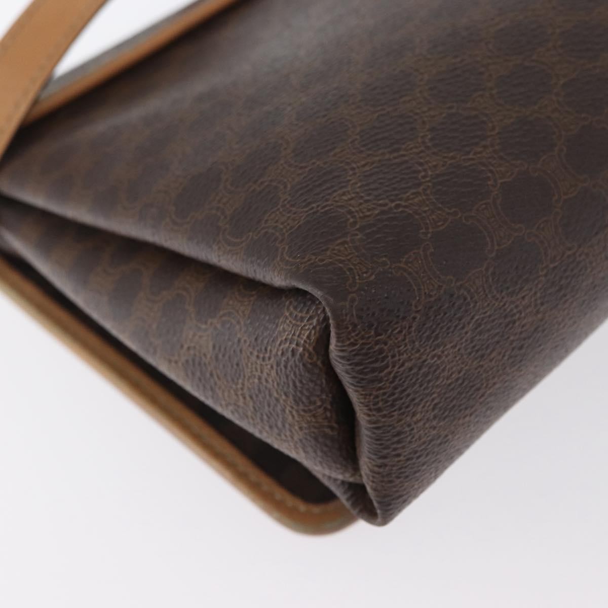 Celine Vintage Macadam Shoulder Bag Canvas And Leather Brown Canvas Shoulder Bag Bag