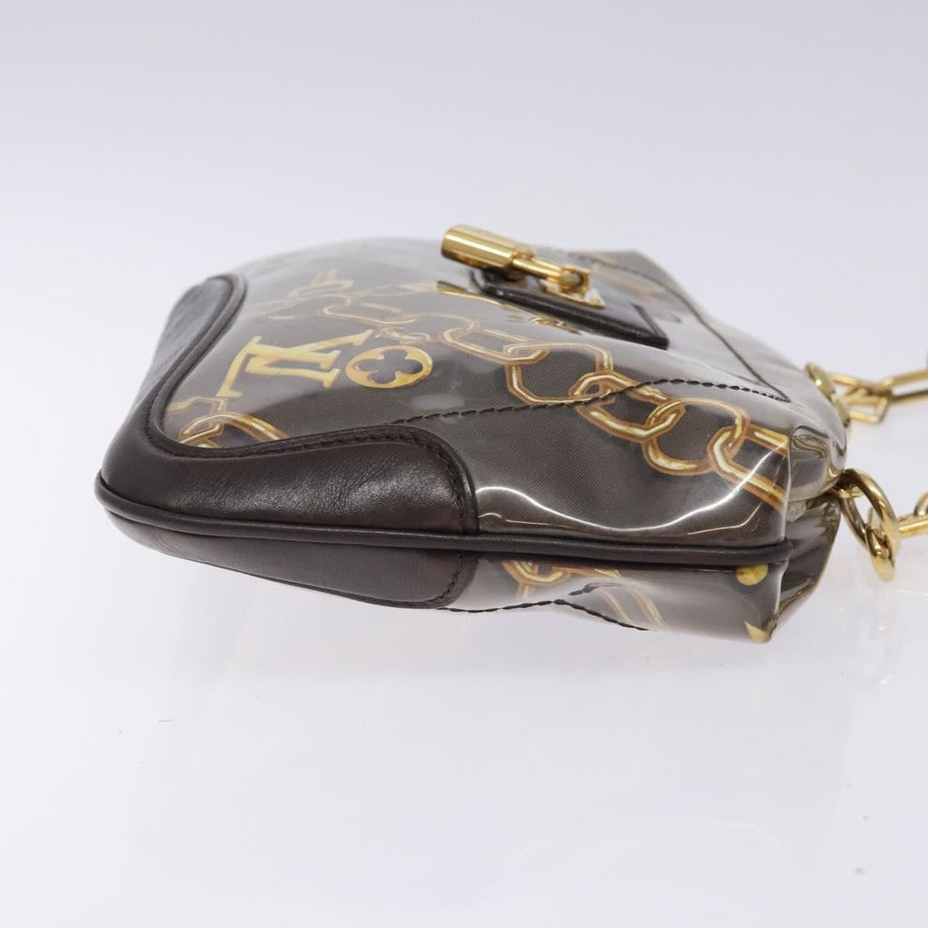 Louis Vuitton Charms Pochette Pvc Over Printed Silk Brown Canvas Clutche & Pouche Bag