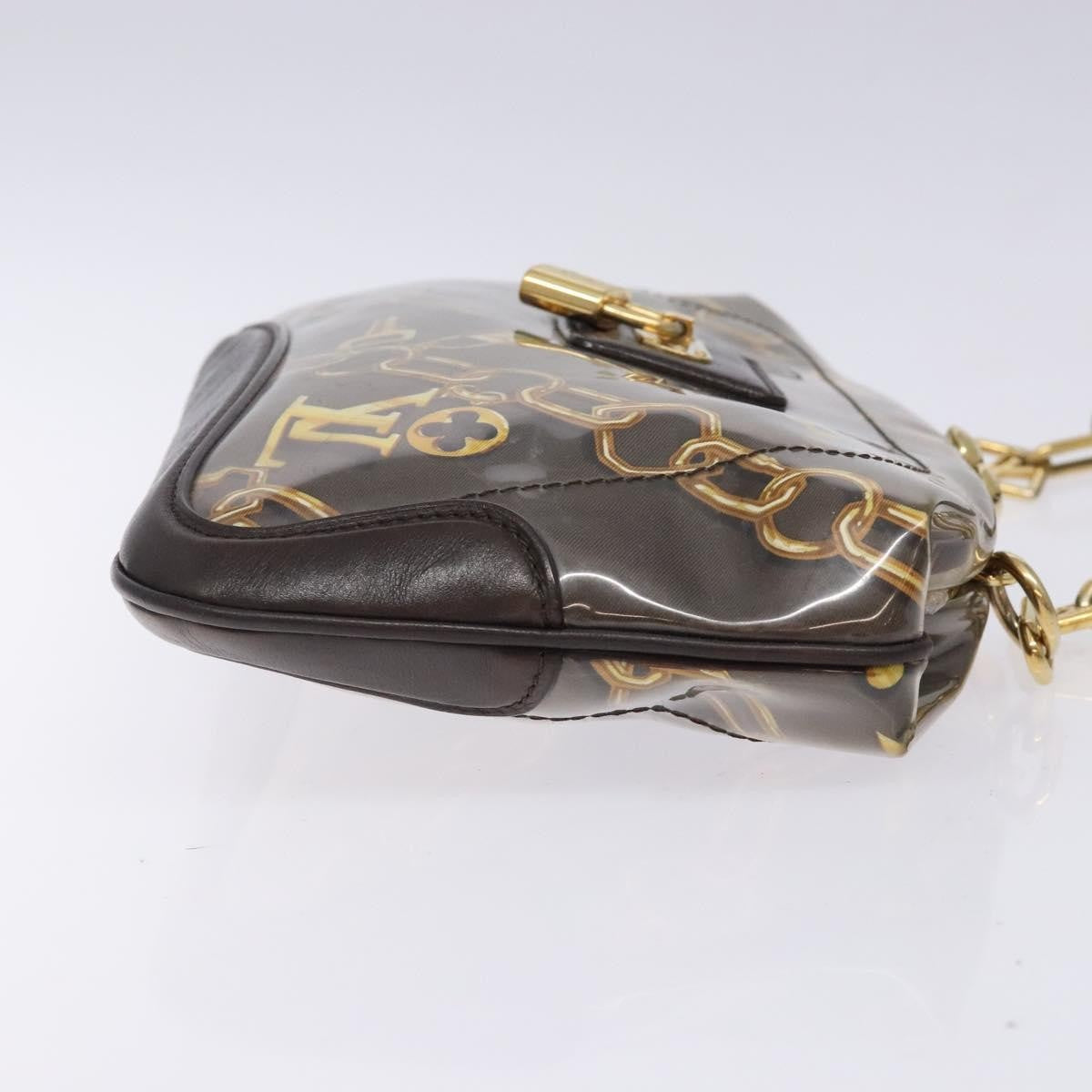 Louis Vuitton Charms Pochette Pvc Over Printed Silk Brown Canvas Clutche & Pouche Bag