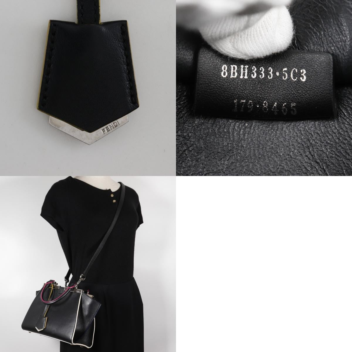 Fendi Petite 3Jours Bag Leather Black Leather Handbag