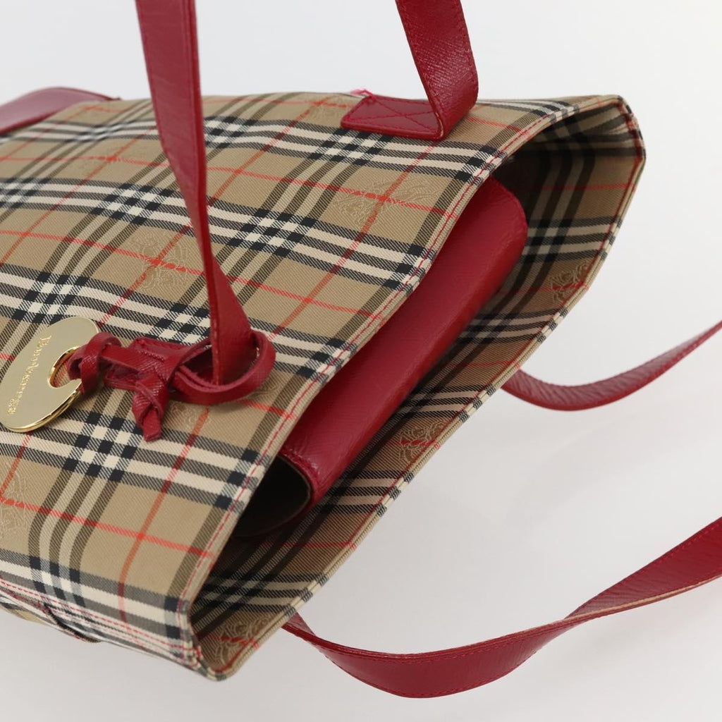 Burberry Nova Check Tote Canvas Check Pattern Beige Canvas Tote Bag