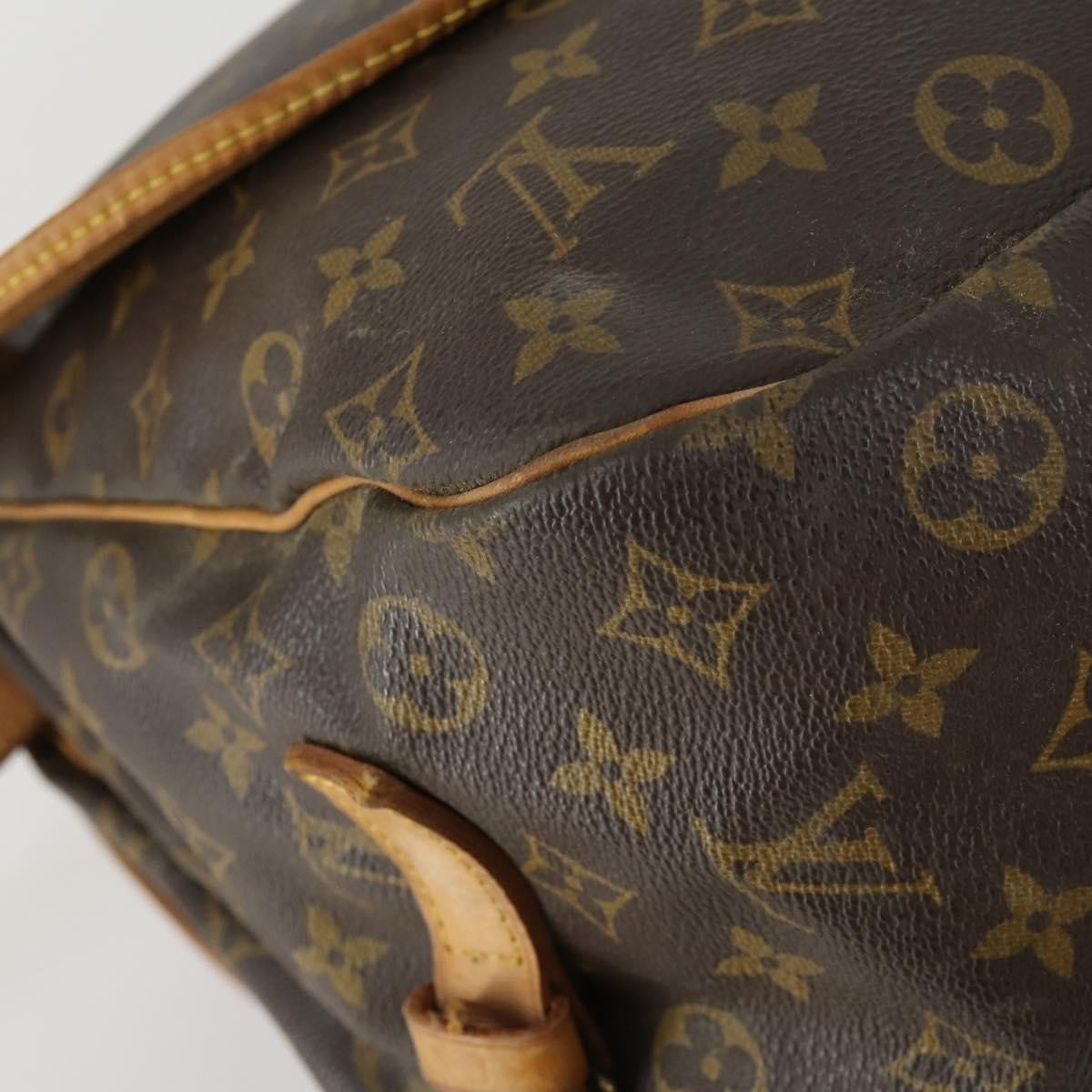 Louis Vuitton Saumur Handbag Monogram Canvas Brown Canvas Shoulder Bag