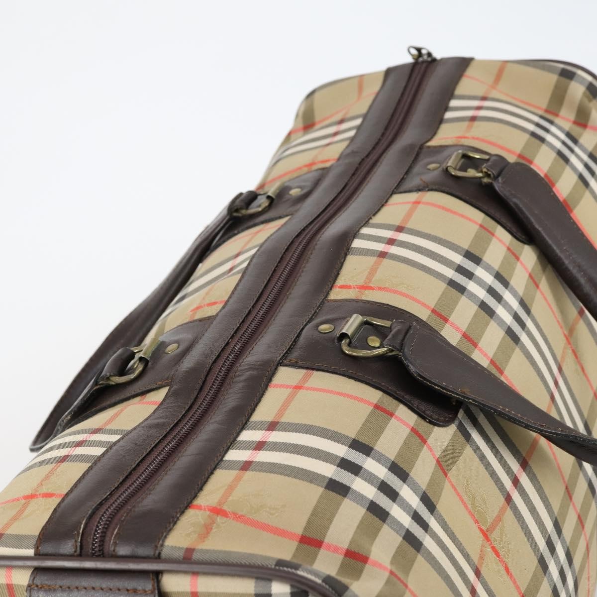 Burberry Vintage Duffle Bag Haymarket Canvas Beige Canvas Travel Bag