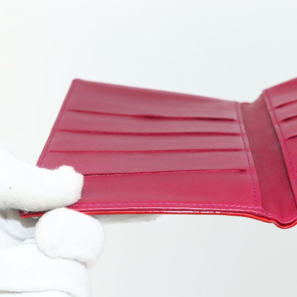 Chanel Vintage Cc Bifold Card Holder Patent Leather Red Patent_Leather Card Holders Accessory