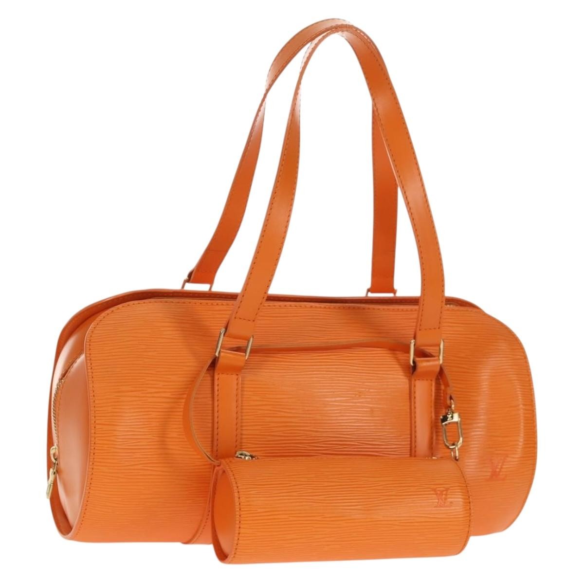 Louis Vuitton Soufflot Handbag Epi Leather Orange Leather Handbag