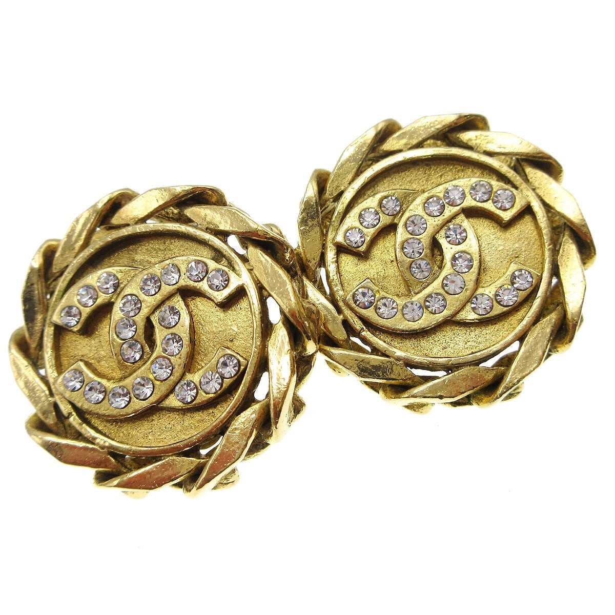 Chanel Cc Button Clip-On Earrings Metal With Faux Pearl Gold Gold_Plated Earrings Jewelry