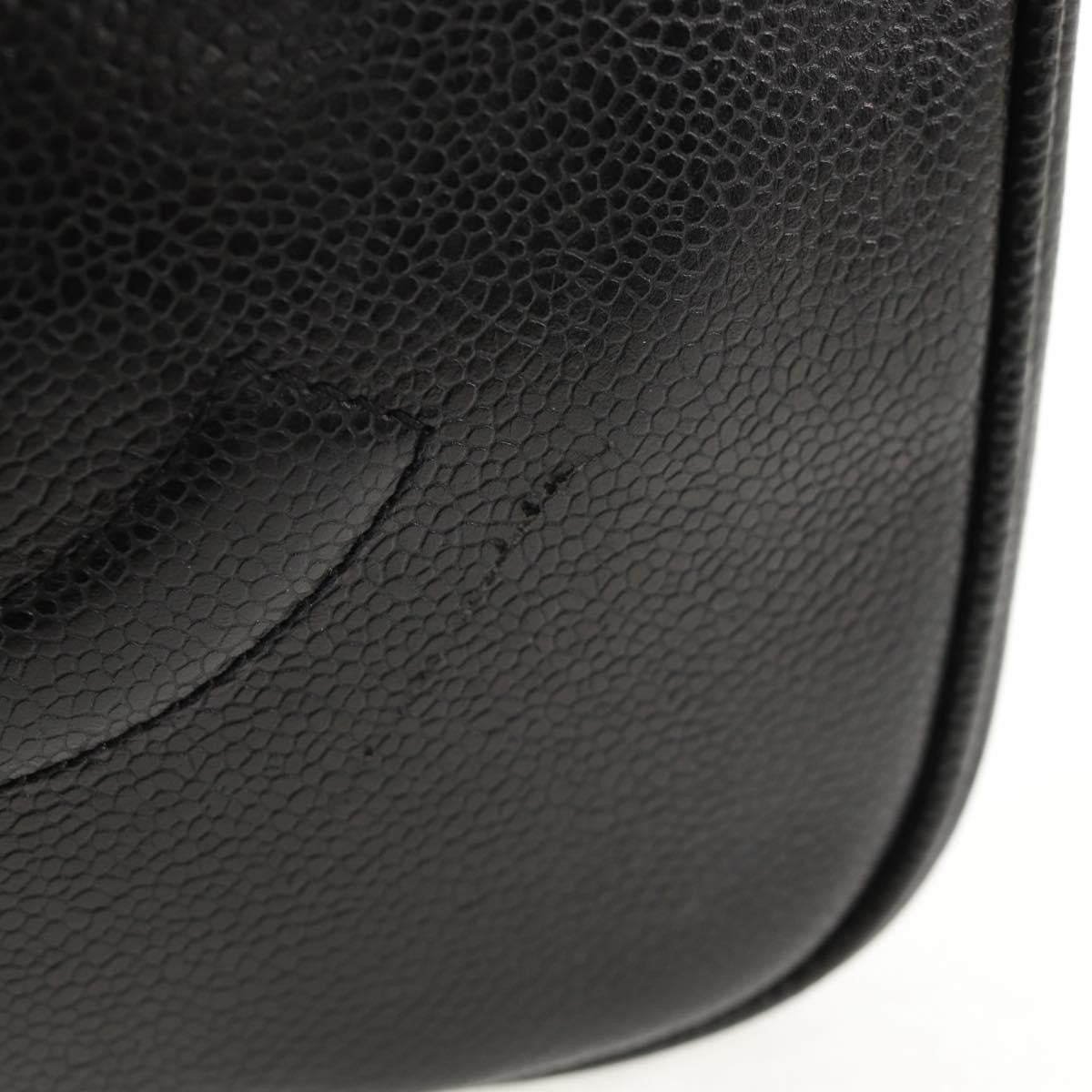 Chanel Vintage Timeless Zip Around Vanity Case Caviar Black Leather Clutche & Pouche Bag