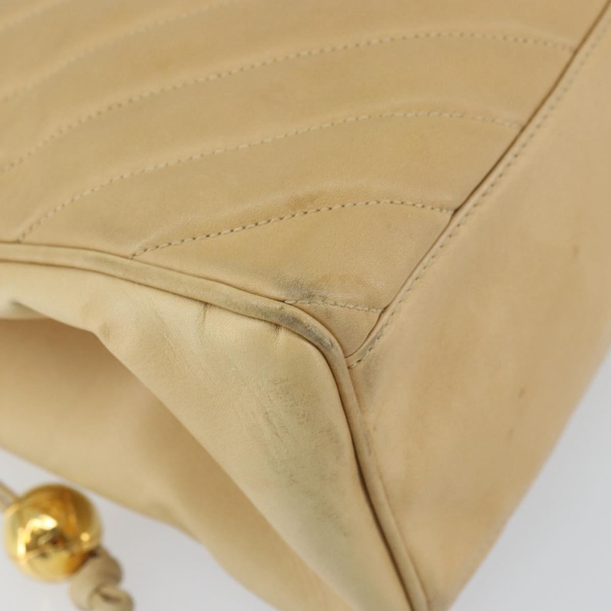 Chanel Vintage Convertible Tote Chevron Lambskin Beige Leather Tote Bag Bag