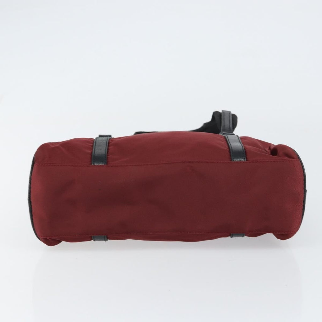 Prada Vintage Zip Handbag Tessuto Burgundy Nylon Handbag