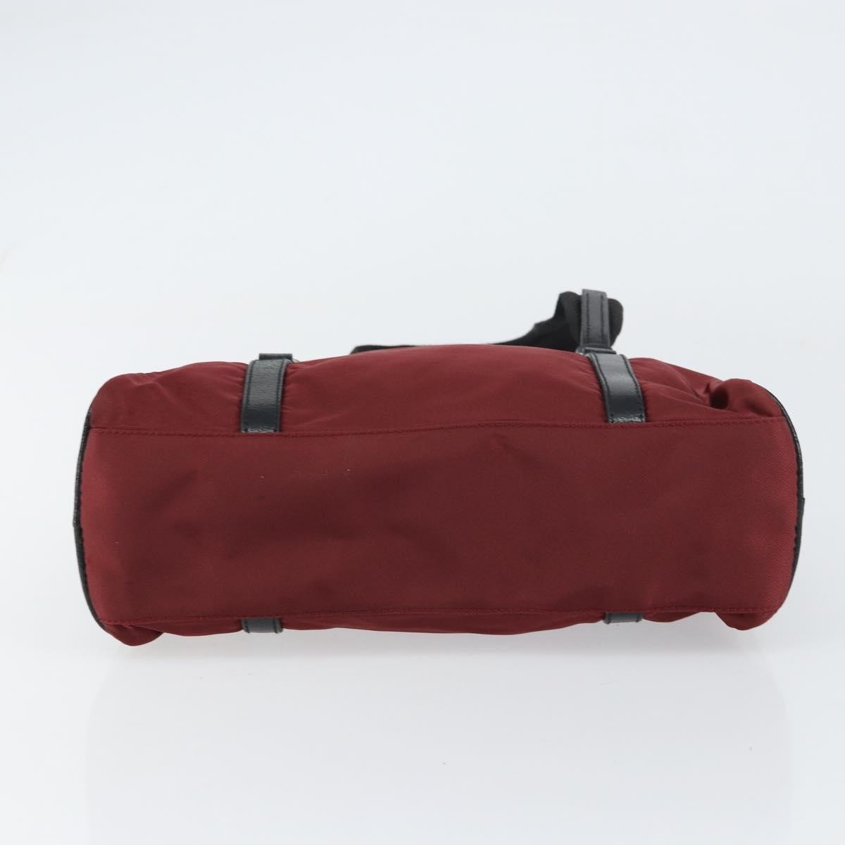 Prada Vintage Zip Handbag Tessuto Burgundy Nylon Handbag