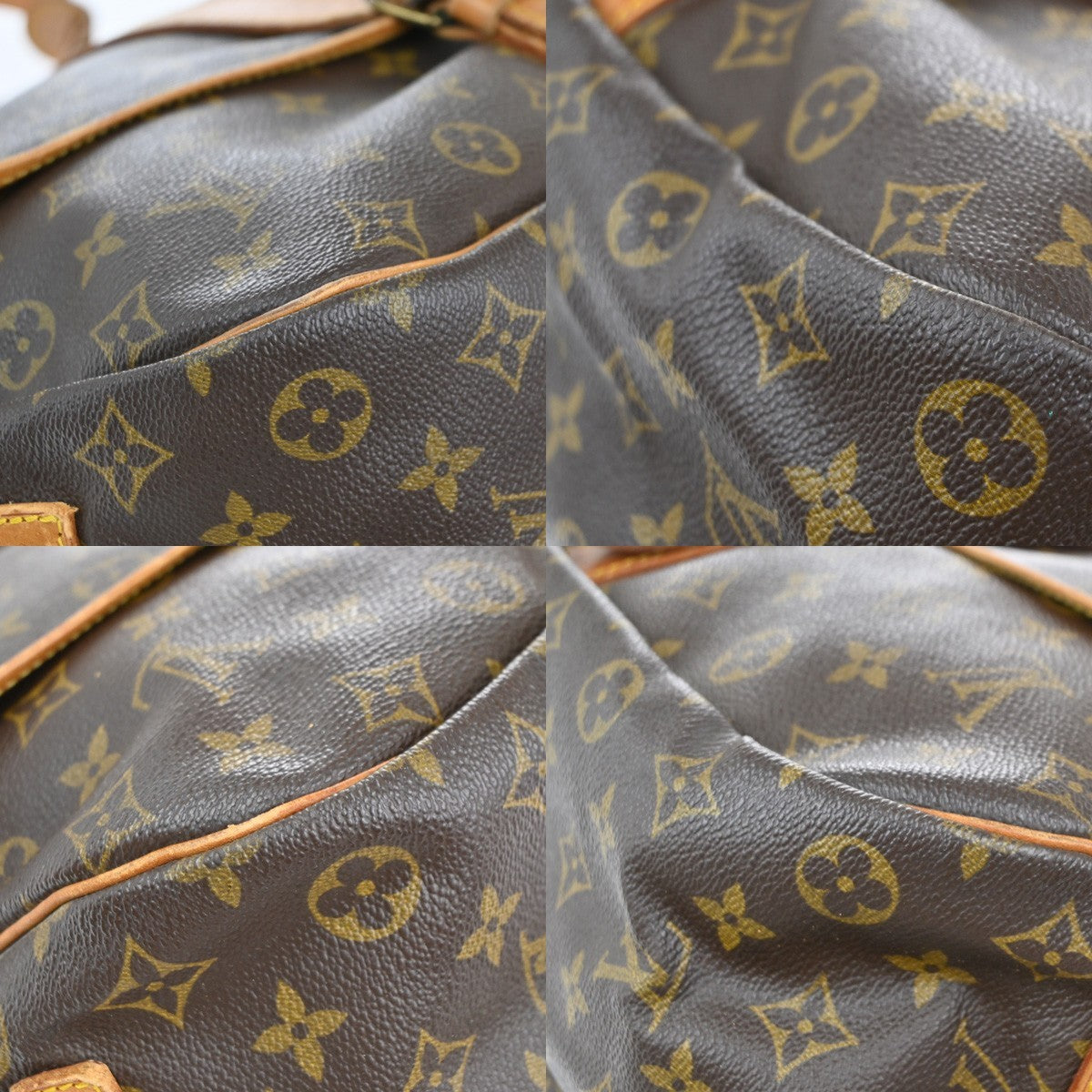 Louis Vuitton Saumur Handbag Monogram Canvas Brown Canvas Shoulder Bag