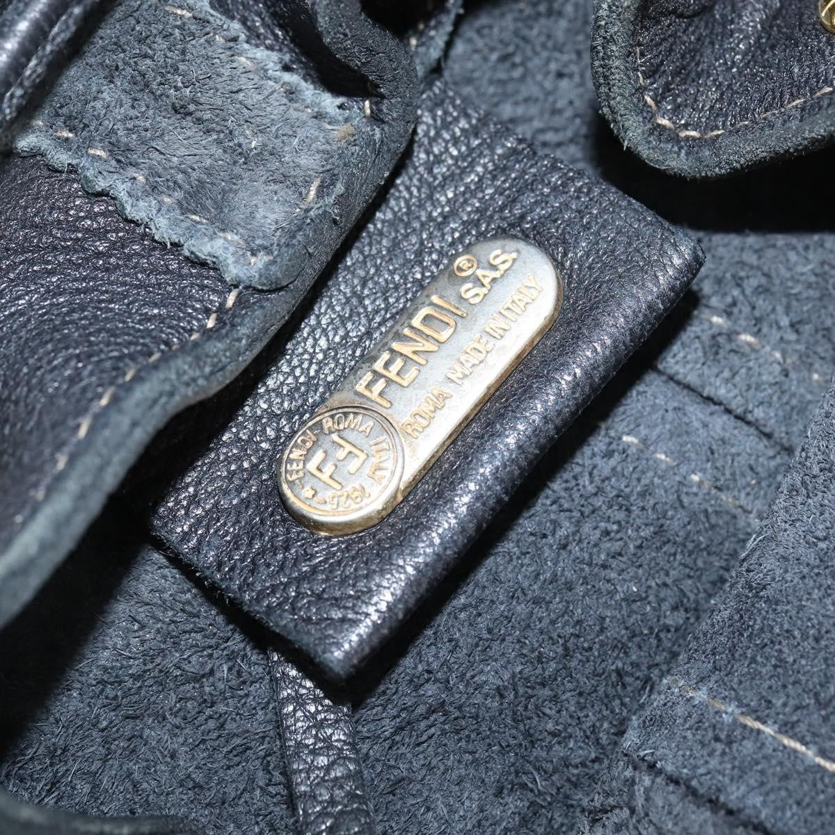 Fendi Logo Flap Drawstring Backpack Leather Black Leather Backpack Bag