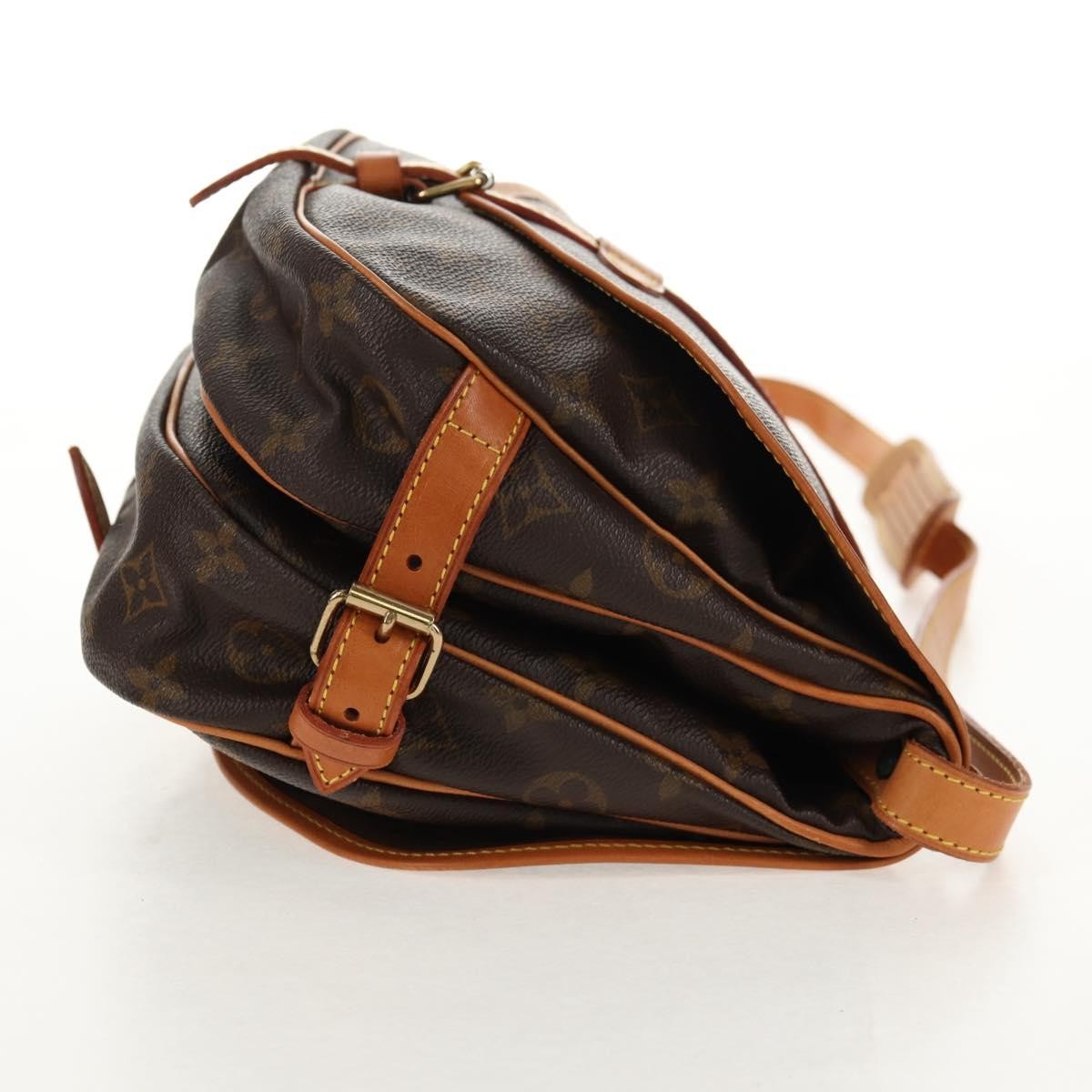 Louis Vuitton Saumur Handbag Monogram Canvas Brown Canvas Shoulder Bag