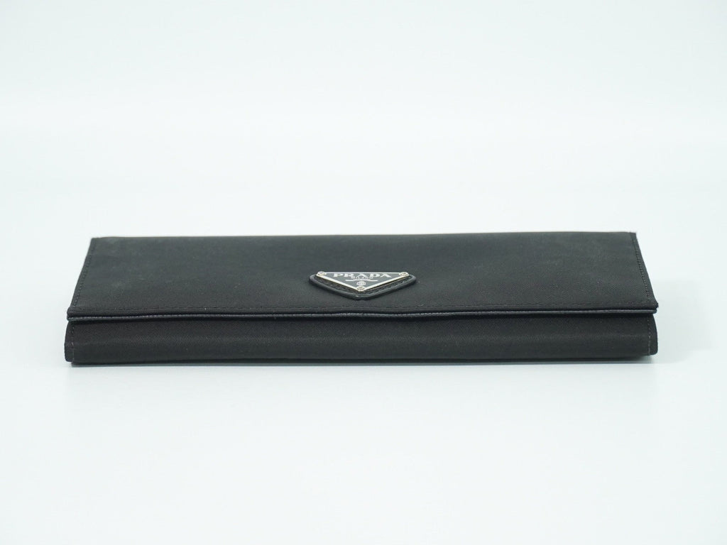 Prada Continental Wallet Tessuto Black Nylon Wallets Accessory