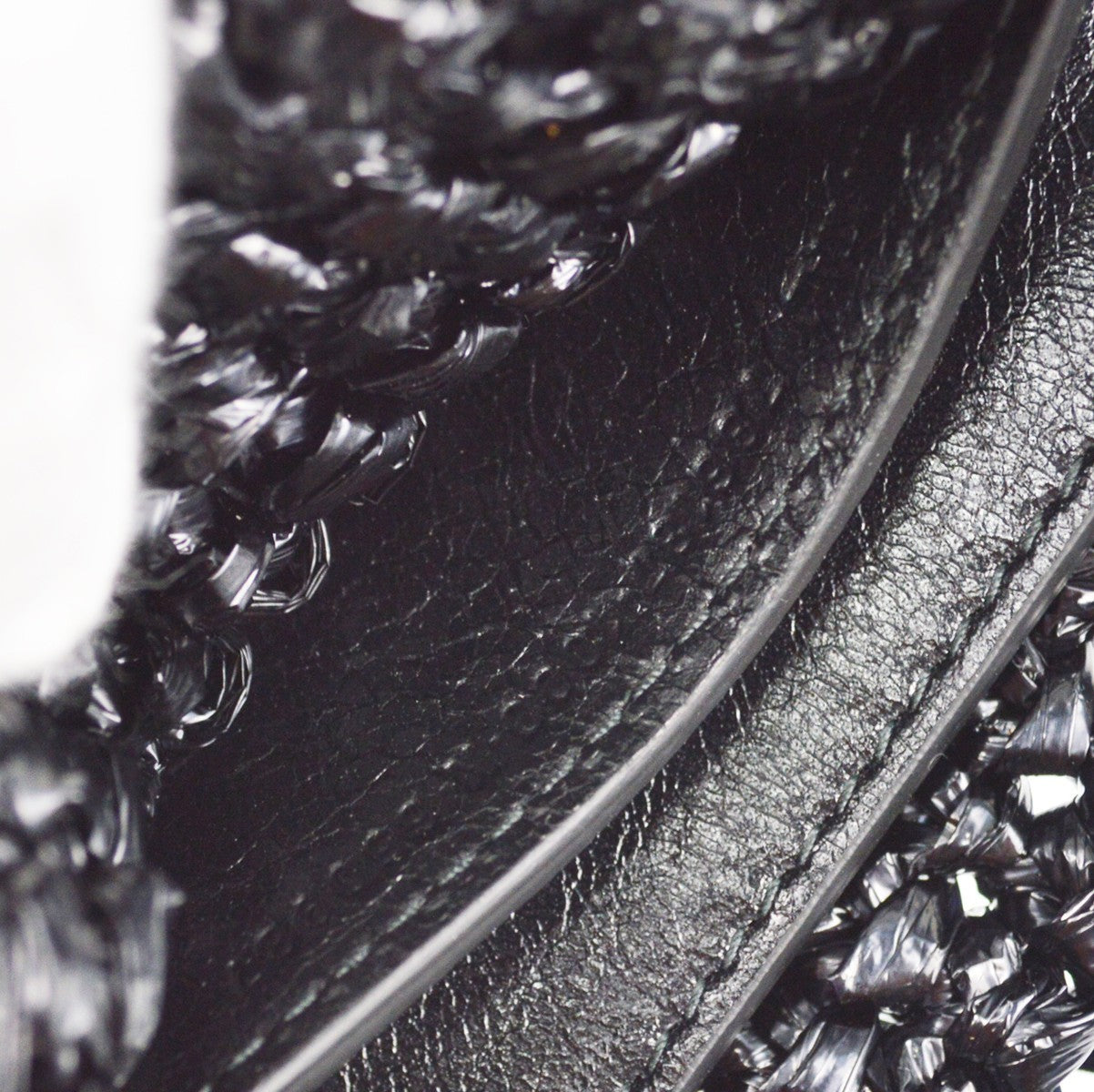 Balenciaga Le Cagole Panier Raffia With Leather Black Leather Tote Bag
