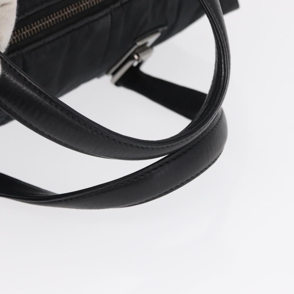 Chanel Square Stitch Boston Bag Quilted Nylon Black Nylon Travel Bag Bag