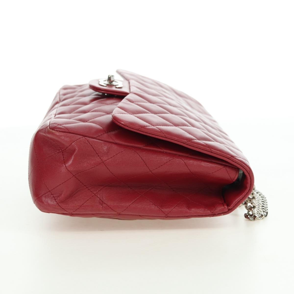 Chanel Classic Single Flap Bag Quilted Lambskin Red Leather Shoulder Bag Bag