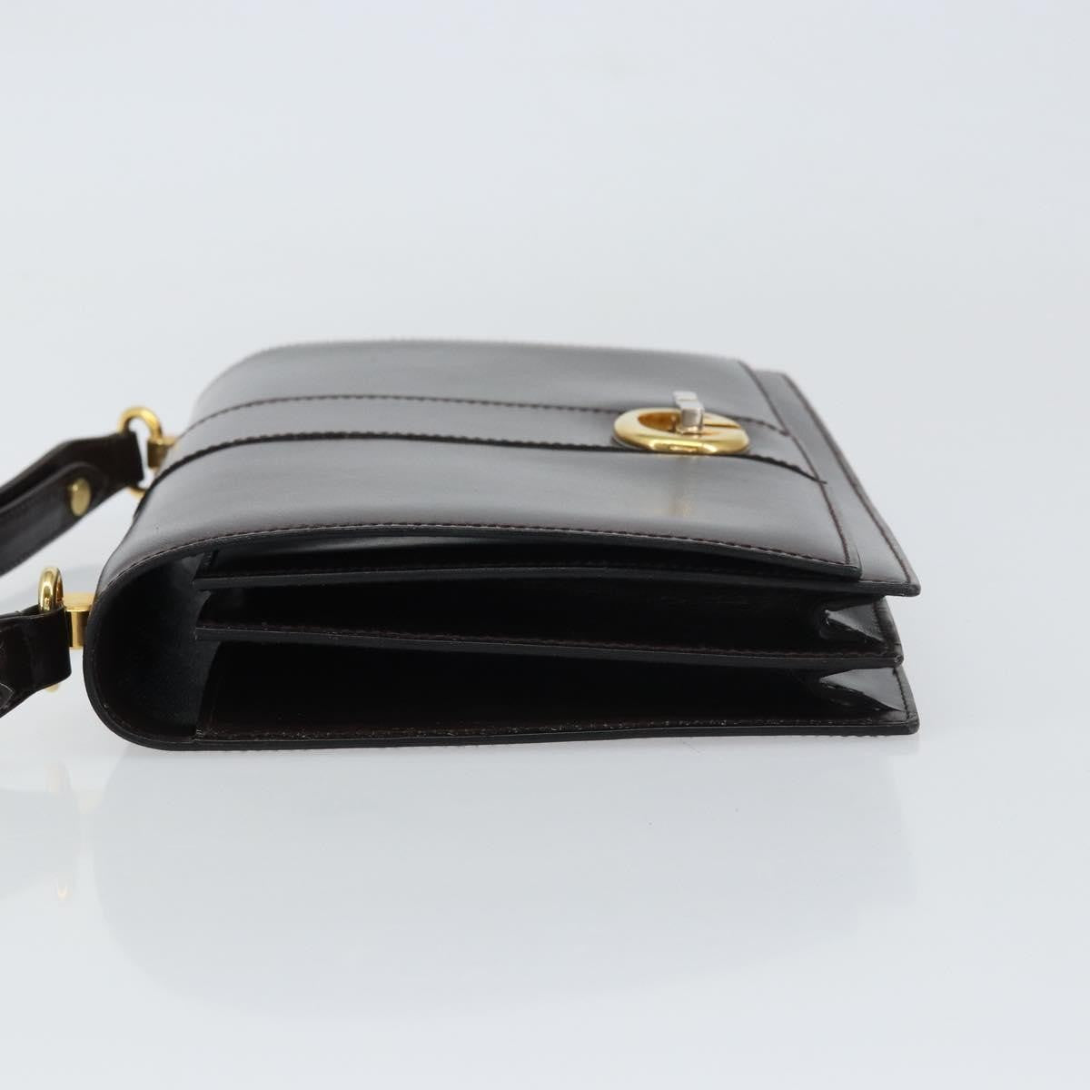 Gucci Vintage Shoulder Bag Leather Brown Leather Shoulder Bag Bag (Pre-Owned)
