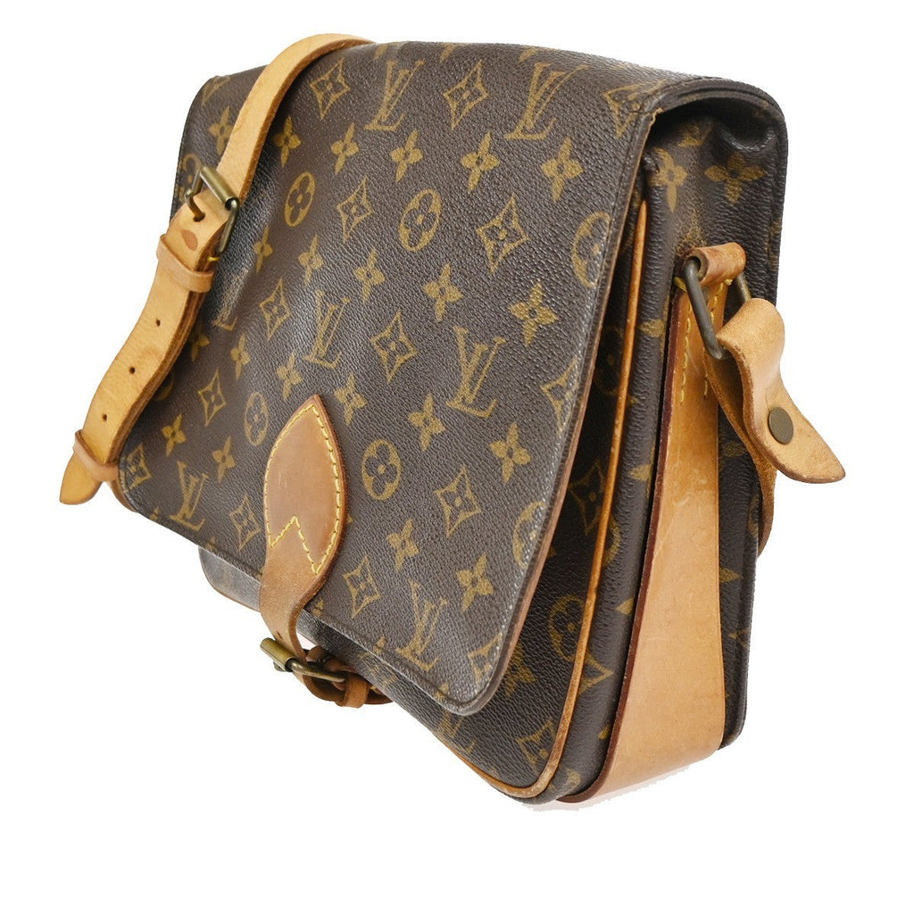 Louis Vuitton Cartouchiere Handbag Monogram Canvas Brown Canvas Shoulder Bag