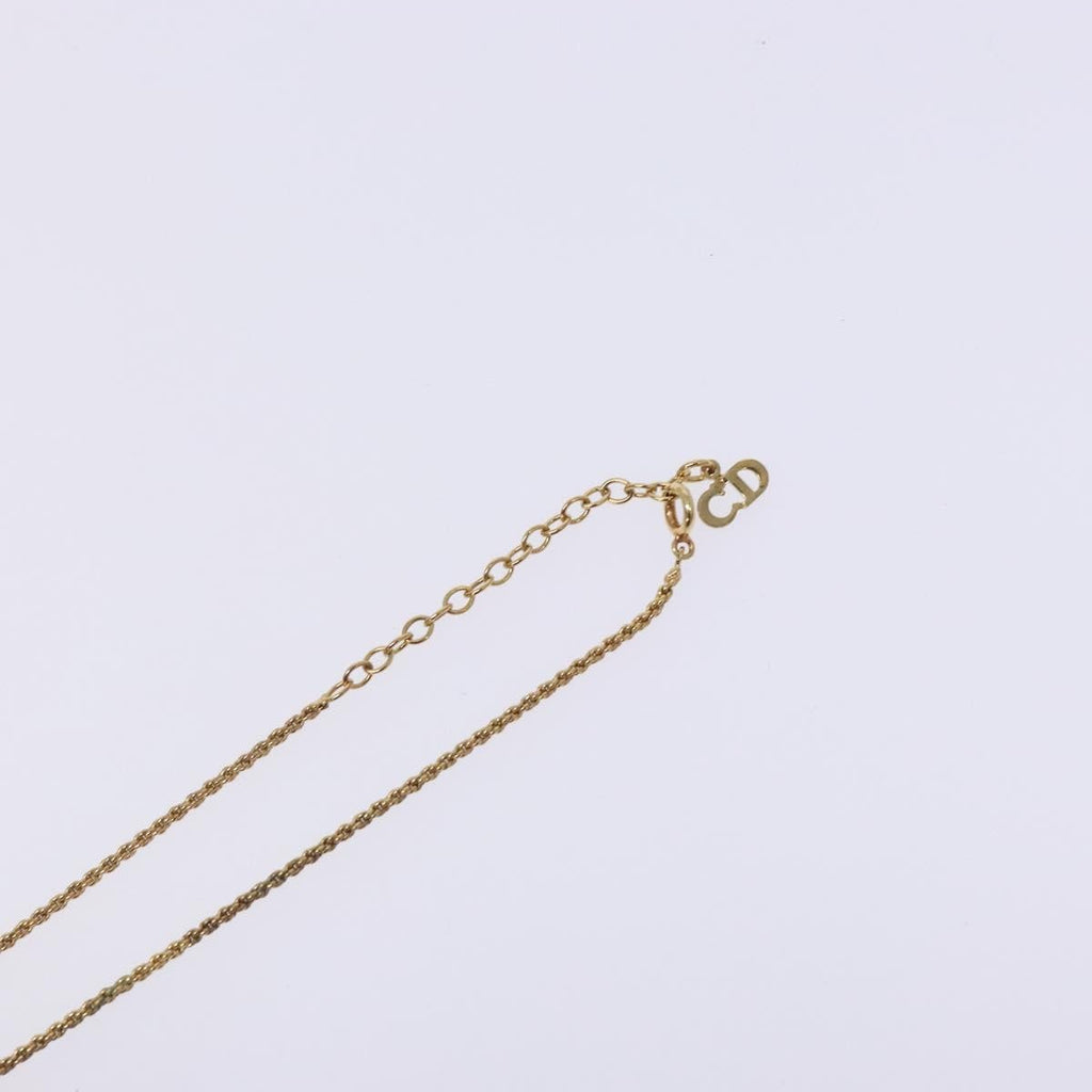Christian Dior Cd Round Pendant Necklace Metal Gold Metal Jewelry (Pre-Owned)