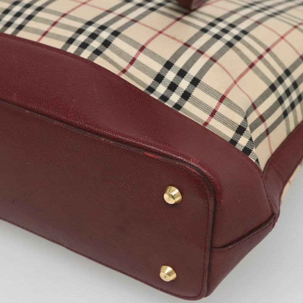 Burberry Nova Check Tote Canvas And Leather Beige Canvas Tote Bag