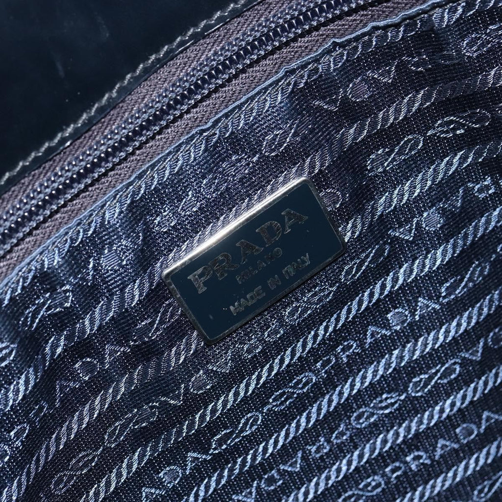 Prada Vintage Tote Tessuto With Leather Black Patent_Leather Tote Bag Bag