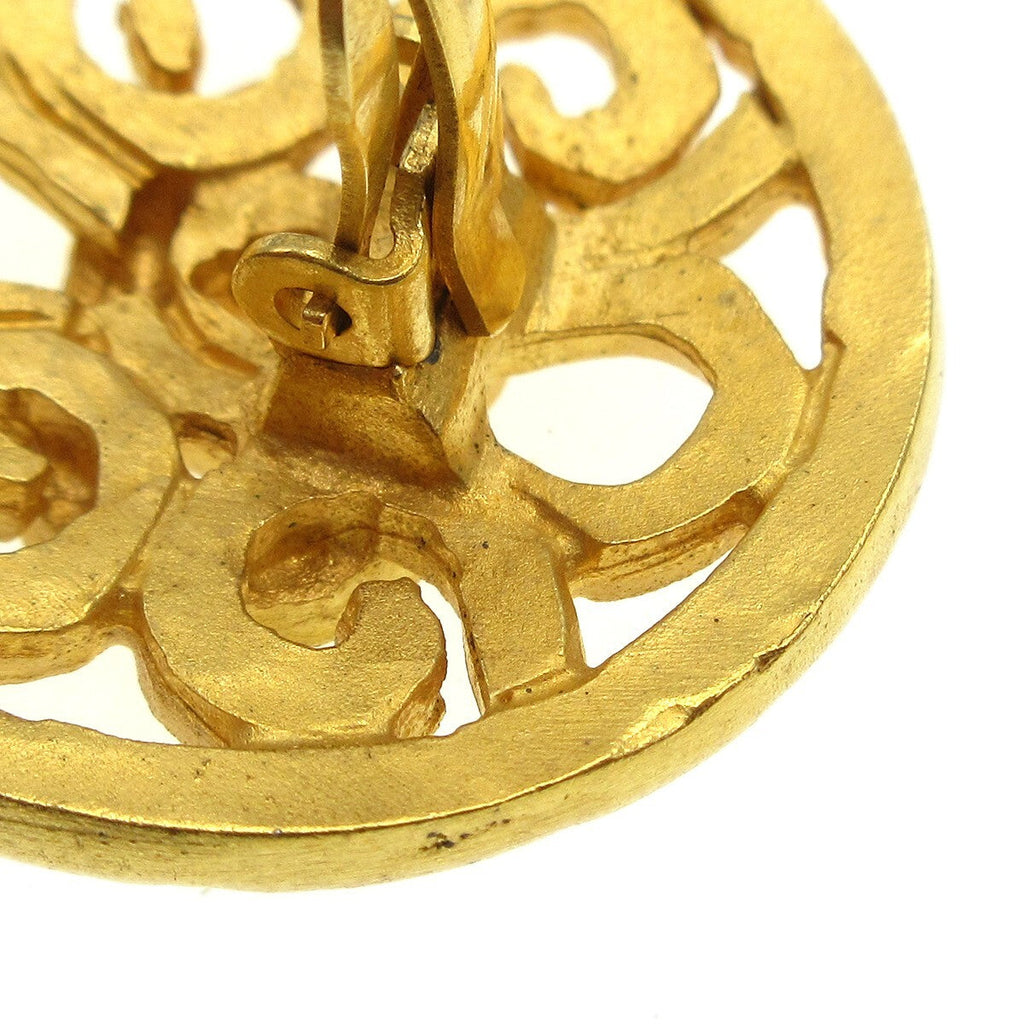 Chanel Cc Round Earrings Metal Gold Gold_Plated Earrings Jewelry