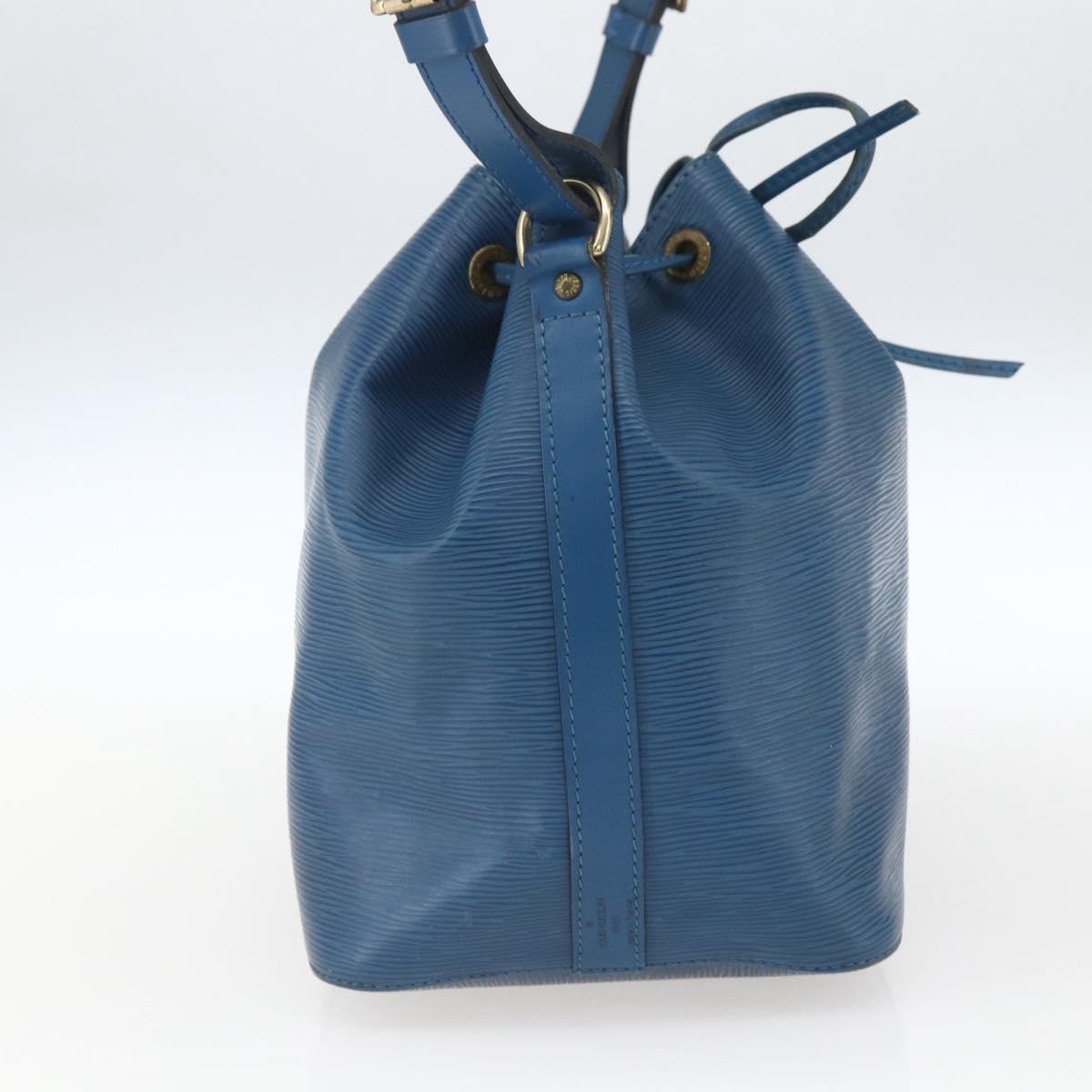 Louis Vuitton Petit Noe Handbag Epi Leather Blue Leather Shoulder Bag
