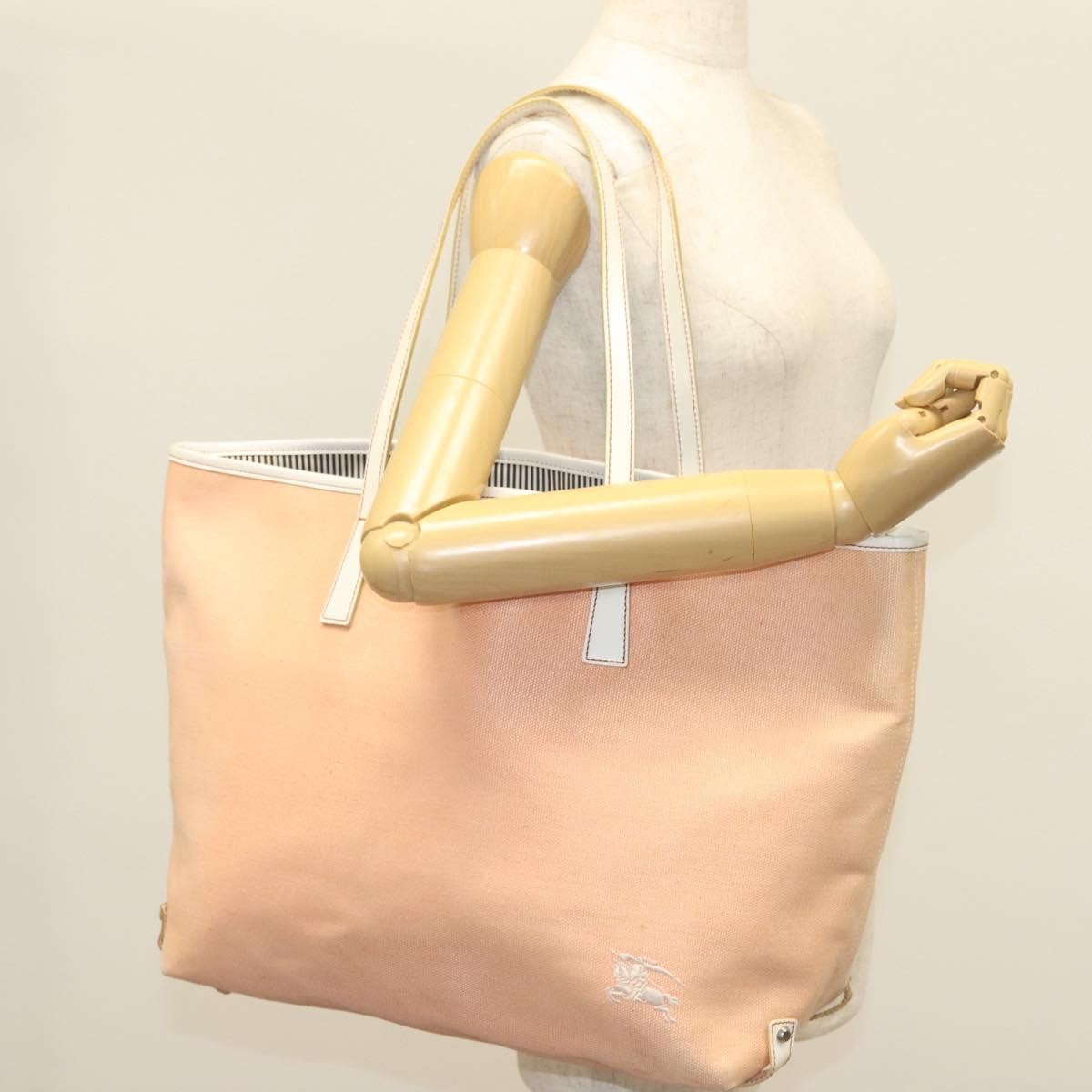Burberry Blue Label Tote Bag Canvas Pink Canvas Tote Bag