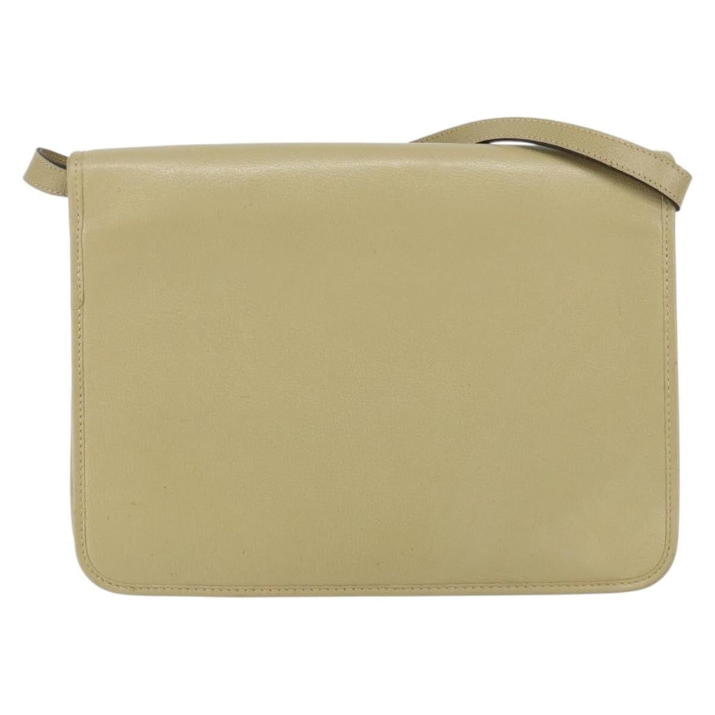 Christian Dior Vintage Shoulder Bag Leather Beige Leather Shoulder Bag Bag (Pre-Owned)