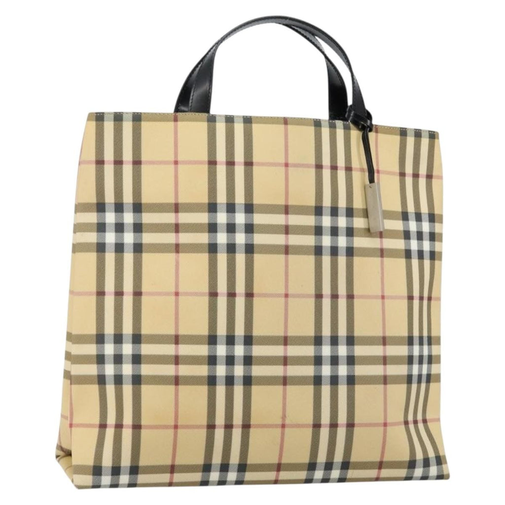 Burberry Nova Check Tote Canvas Check Pattern Beige Canvas Tote Bag