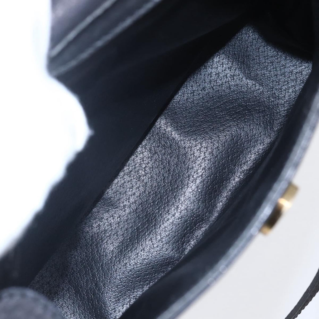 Celine Circle Logo Shoulder Bag Leather Black Leather Shoulder Bag Bag