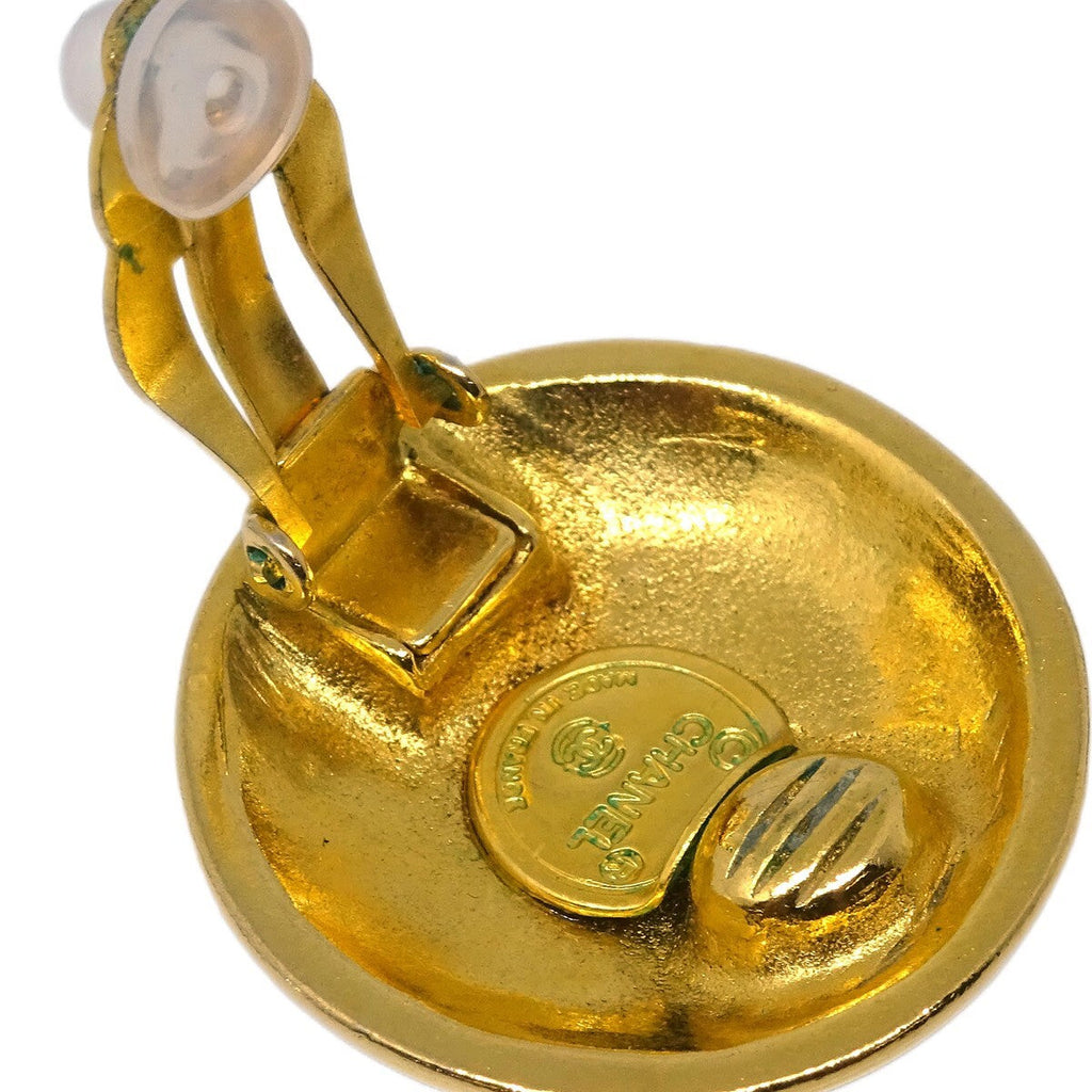 Chanel Cc Round Earrings Metal Gold Gold_Plated Earrings Jewelry
