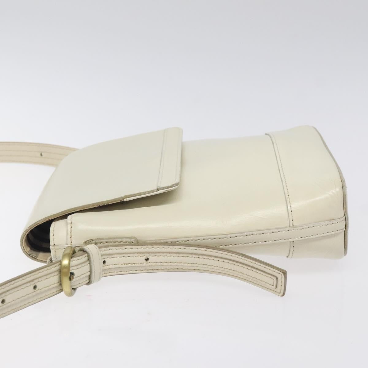 Burberry Flap Shoulder Bag Leather White Leather Shoulder Bag