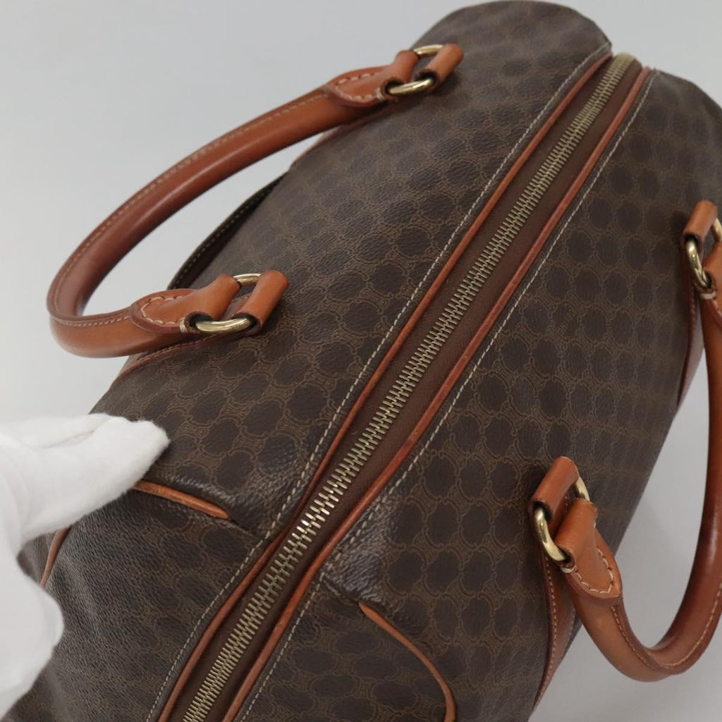 Celine Macadam Handbag Macadam With Leather Brown Canvas Bag