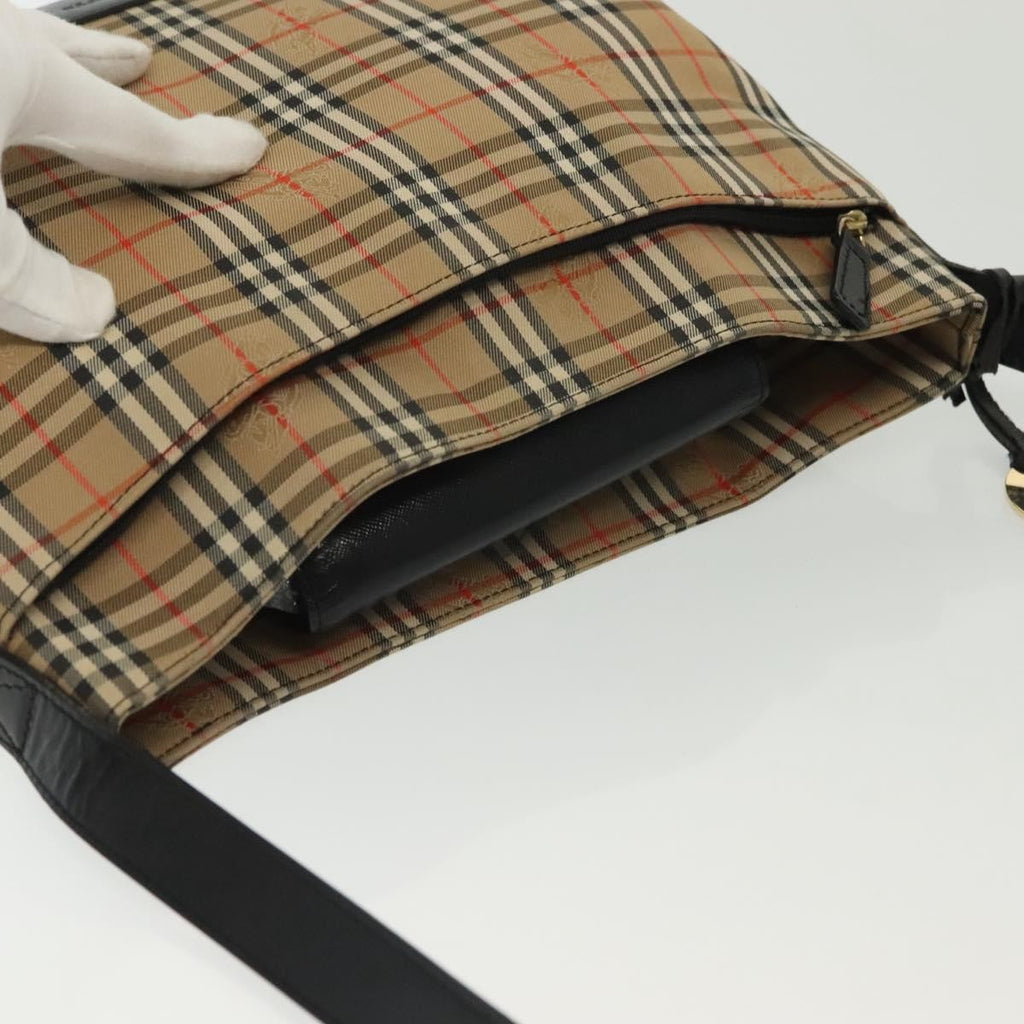 Burberry Shoulder Bag Nova Check Canvas Beige Canvas Bag