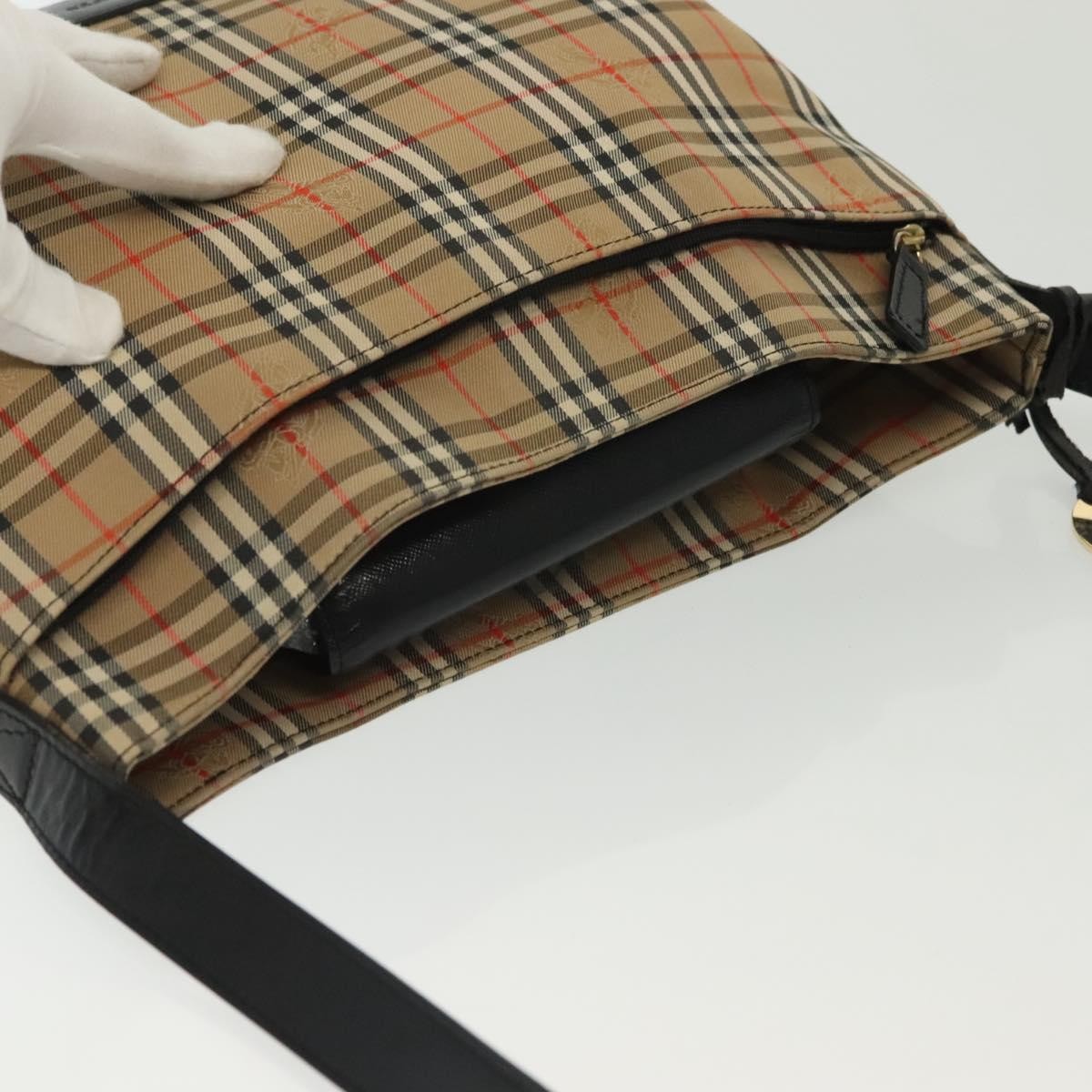 Burberry Shoulder Bag Nova Check Canvas Beige Canvas Bag